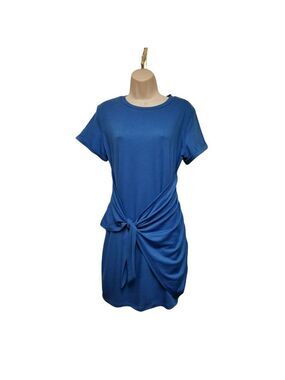 Lillusory Classic Mariposa' Front Tied Wrap Mini Dress Color Royal Blue Size L